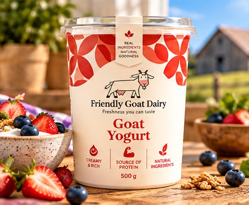 Goat yogurt packaging concept, not final packaging