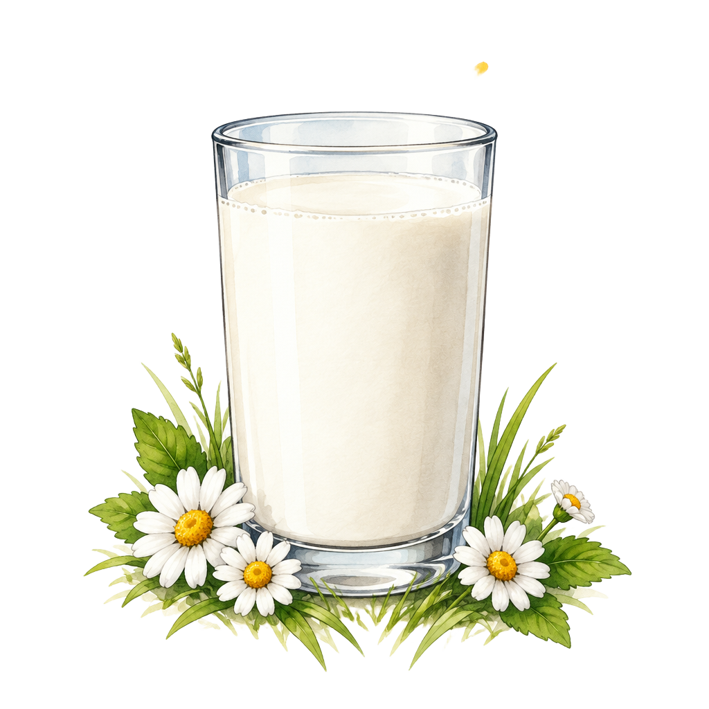 Illustration of a glass of milk